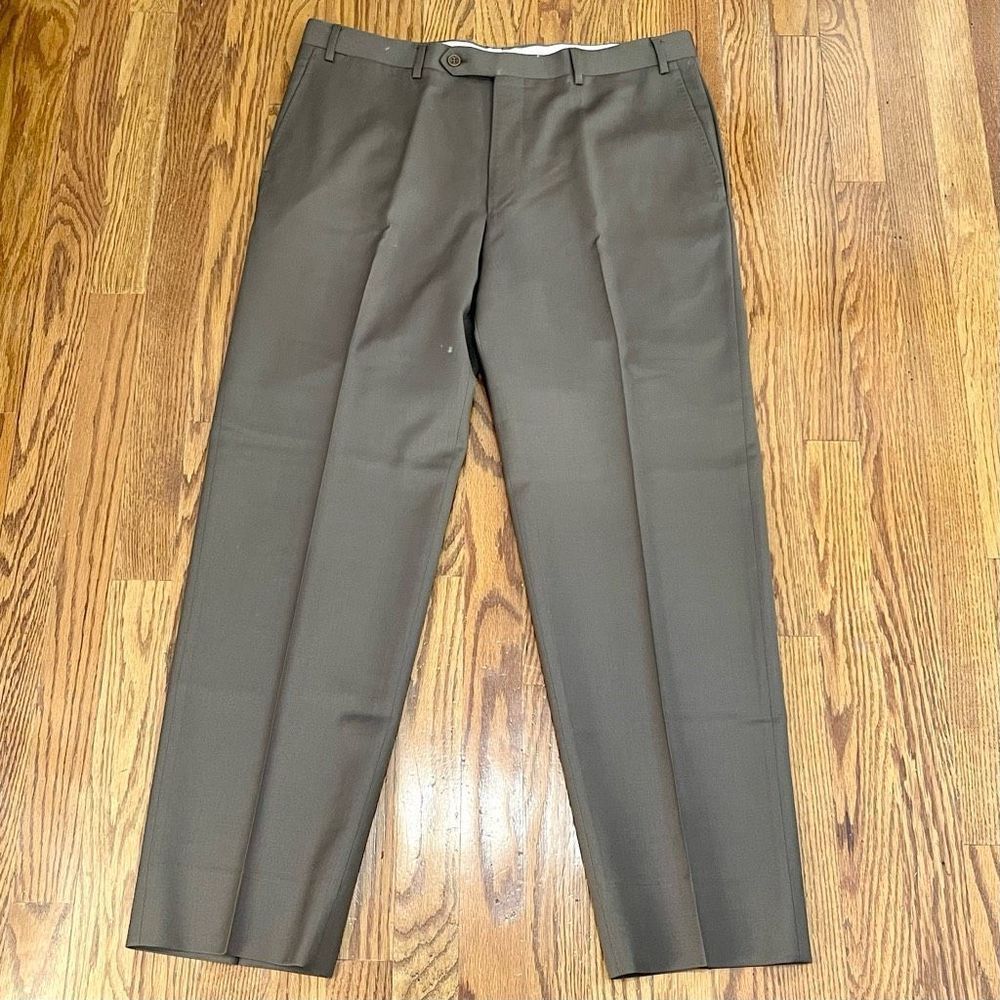 Canali 1934 Brown Flat Front Dress Pants. Size 34